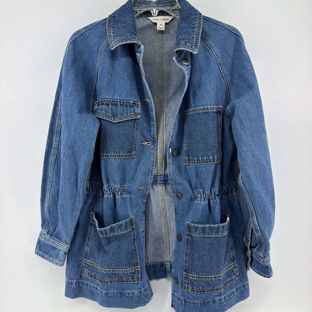 Old Navy X Christopher John Rogers Denim Jacket Sz XS Chore Utility Jean Jacket